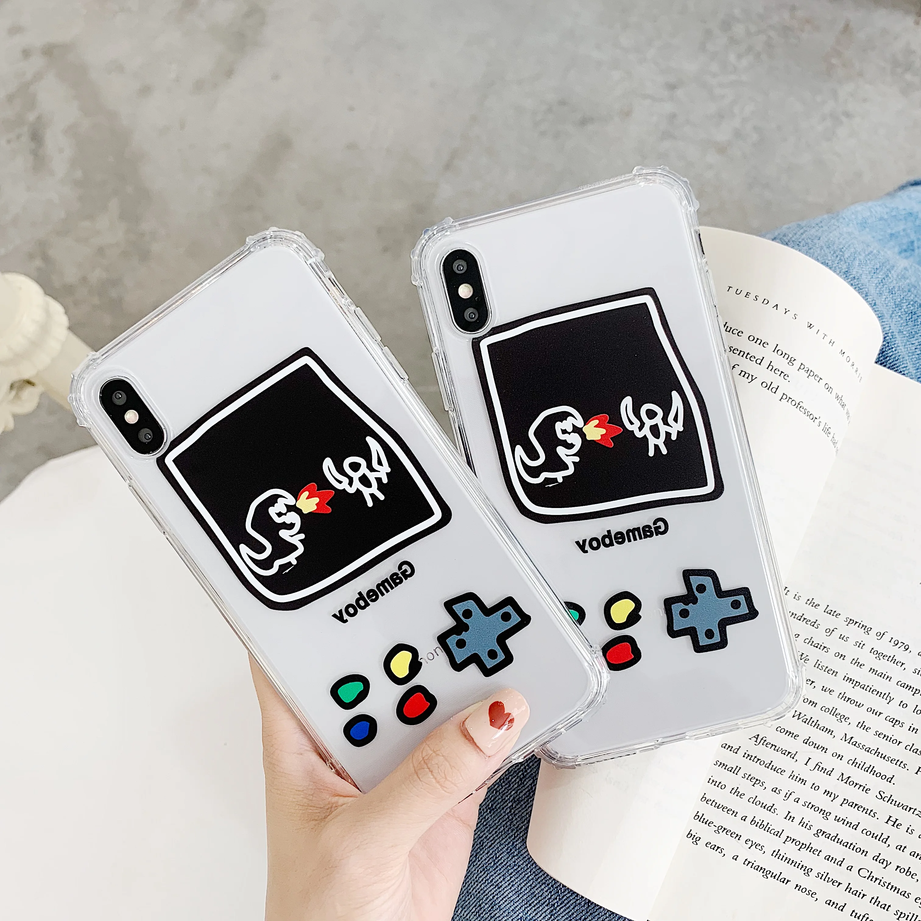 

PIXIU Funny Gameboy Phone Case For iPhone 7 8 Plus Soft Shockproof Back Cover For iPhone X XS XR XS Max