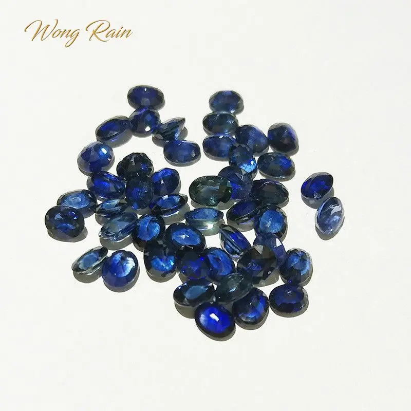 Wong Rain Top Quality 1 PCS Natural 3.5 * 4.5 MM Oval Sapphire Loose Gemstone DIY Stones Decoration Jewelry Wholesale Lots Bulk Wong Rain Top Quality 1 PCS Natural 3.5 * 4.5 MM Oval Sapphire Loose Gemstone DIY Stones Decoration Jewelry Wholesale Lots Bulk