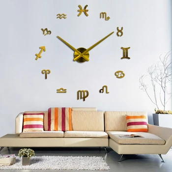 

Multi-piece set fashion still life diy quartz wall clock home decoration Study wall stickers mirror effect Modern style