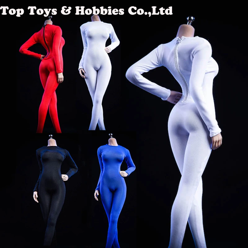 

1/6 sexy black/red/white/blue 19XG37 Tights Bodysuit Clothing 4 colors For 12" Female TBLeague large bust Seamless Body