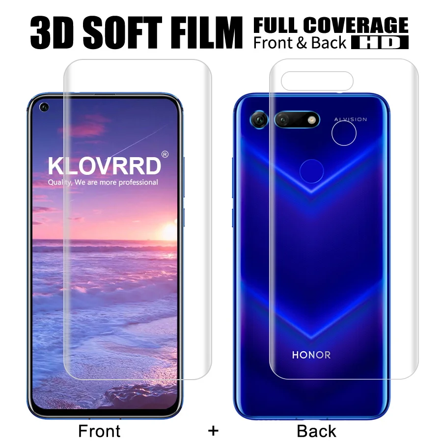 

Front + Back Soft Film Screen Full Cover Protector For Huawei Honor V20 View 20 Silicone Hydrogel Sticker