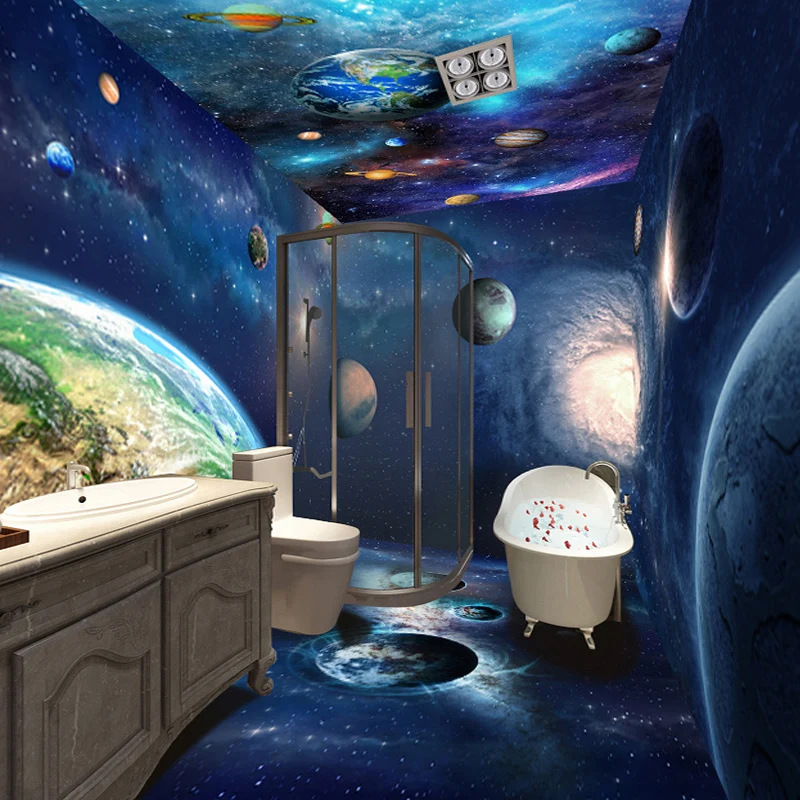 3D обои для ванной ПВХ самоклеящиеся водонепроницаемые 3 D|wallpaper 3|mural wallpaper3d mural