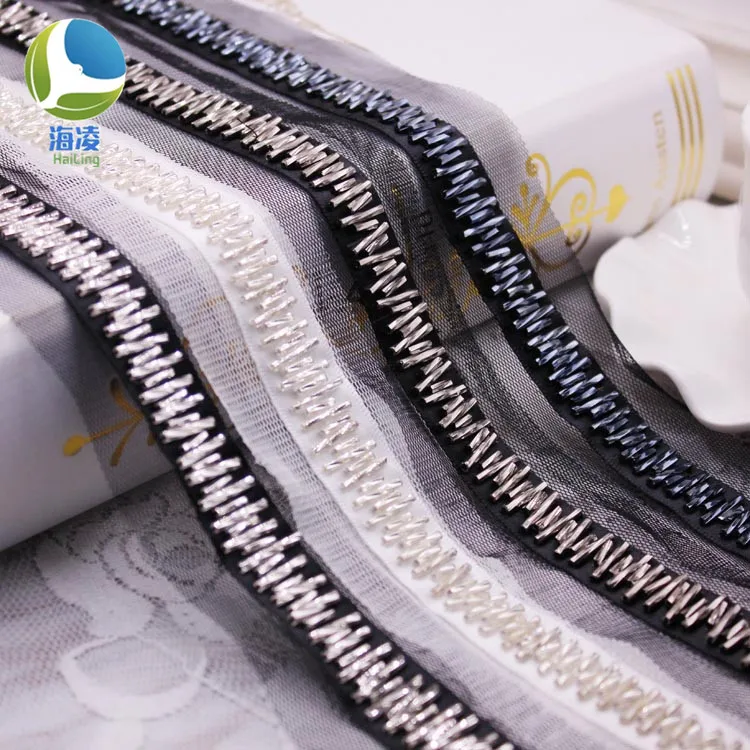 

Hailing Sewing Beaded Lace Tape Fabric Ribbon DIY Sewing Garment Collar Sleeve Skirt Lace Materials