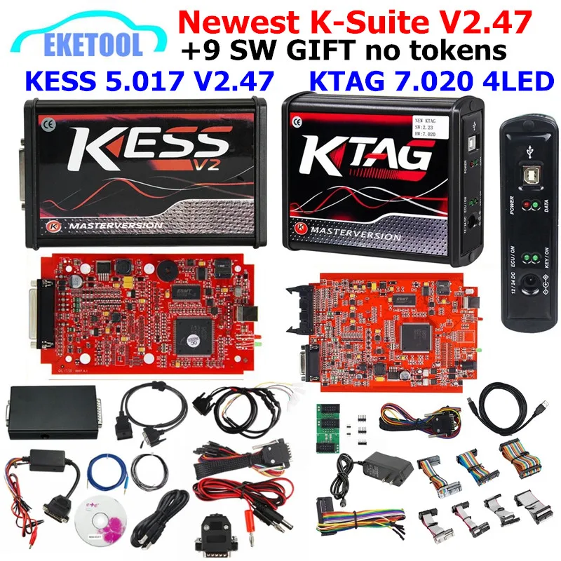 

NEW V2.47 KESS V5.017 KTAG V7.020 V2.25 Online Version EU Red PCB KESS V2 V5.017 KTAG 7.020 Red OBD2 Manager Tuning Kit