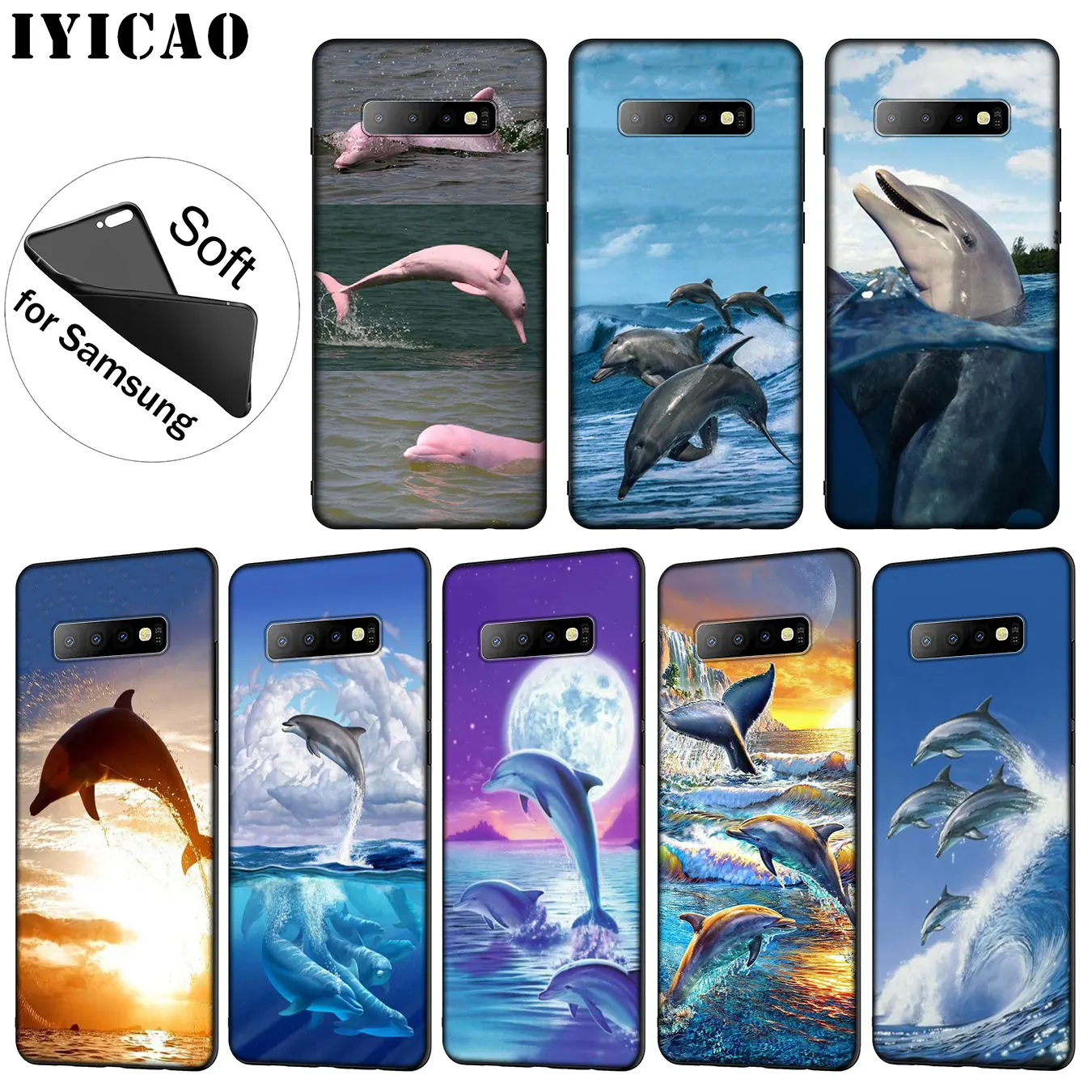 Ocean Animal Dolphin Coque Popular Soft Silicone Phone Case for Samsung Galaxy S20 Ultra S10 Lite S9 S8 Plus S6 S7 Edge S10e |