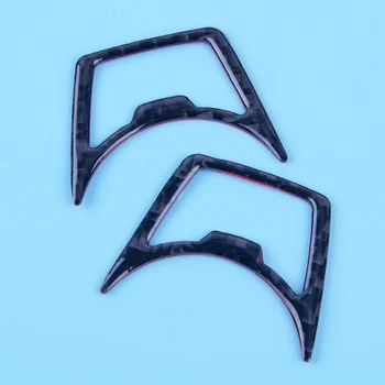 

CITALL Car 2Pcs/set Black Luxury Carbon Fiber Headlight Switch Frame Button Cover Trim Fit for Ford Mustang 2015 2016 2017 2018