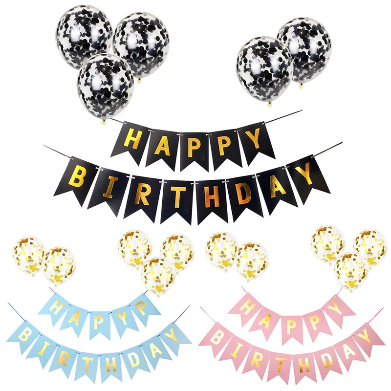 

sequins Balloons Happy Birthday Letter Balloon Rose Gold Love Party Decorations Balloon happy birthday banner