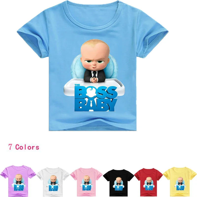 

The Boss Baby Cartoon Boys Shorts T Shirt New Summer Children Kids Tops Tees T-Shirts Baby Boy's Clothing Cotton Clothes T011