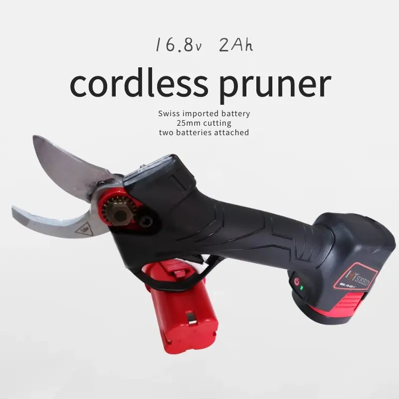 two batteries cordless electric scissors for orchard and garden - Цвет: black pruner kit