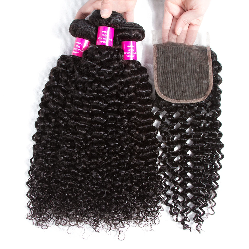 human hair bundles with closure 4