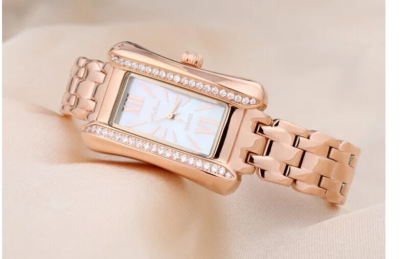 MELISSA Модные женские винтажные полностью стальные часы с кристаллами прямоугольное платье наручные часы Элегантные женские кварцевые аналоговые часы Reloj Montre fem