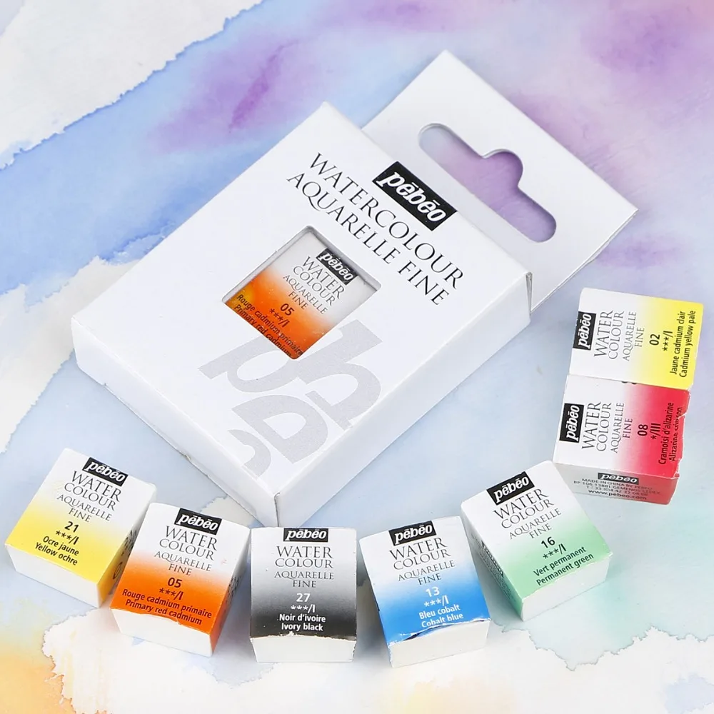 

PEBEO WATERCOLOUR AQUARELLE FINE Solid Watercolor Paint Single 28 Colors