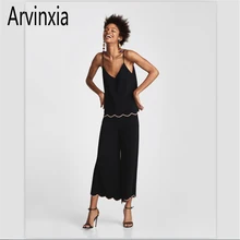 Arvinxia/Удобные однотонные женские юбки с оборками; модные стильные женские черные юбки до щиколотки; элегантная Летняя женская юбка