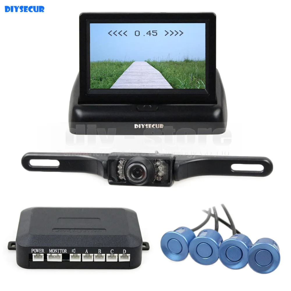 

DIYSECUR Video Parking Radar 4.3Inch Foldable Rear View Car Monitor Kit + IR Night Vision Car Camera Parking Assistance