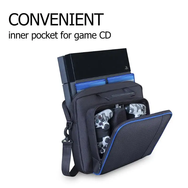 Холщовая Сумка На Молнии, чехол для переноски, рюкзак для playstation 4 PS4 Pro, игровая консоль, регулируемый плечевой ремень из полиэстера