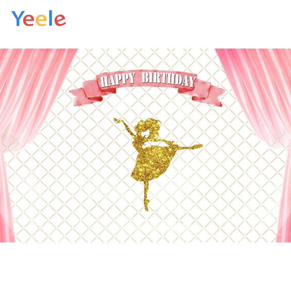 

Yeele Vinyl Golden Dance Curtain Baby Girl Birthday Party Photography Background Princess Photographic Backdrop Photo Studio