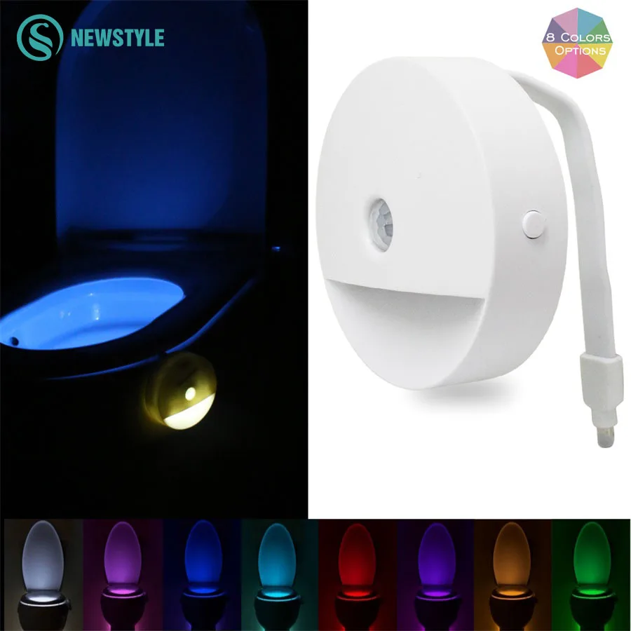 Novelty LED Toilet Night Light 4.5V RGB Bathroom LED Light Motion
