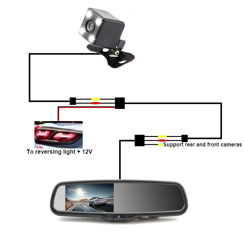 Sinairyu автомобильное специальное зеркало монитор TFT ЖК-дисплей Автомобильный монитор с водонепроницаемым ночным видением безопасности Металлическая Автомобильная камера заднего вида
