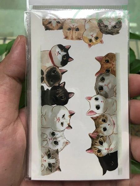 نقل المياه الوشم لطيف قليلا القط الوشم الجسم الفن للماء المؤقتة وهمية الوشم ل رجل امرأة طفل 10.5*6 سنتيمتر