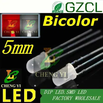 

Factory whole 5mm red white Bicolor led diode R2.0-2.2V W3.0-3.4V 3-legs led common anode/cathode