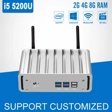 Мини-компьютер Core i5 5200U 2.20 ГГц Win 10 NUC безвентиляторный мини-ПК Desktop 120 г SSD Intel HD Graphics 5500 офис игровой HTPC HDMI