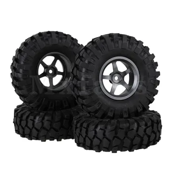 

Mxfans 4 x RC1:10 Rock Crawler Simulation Rubber Tire & Alloy 5-Spoke Wheel Rim