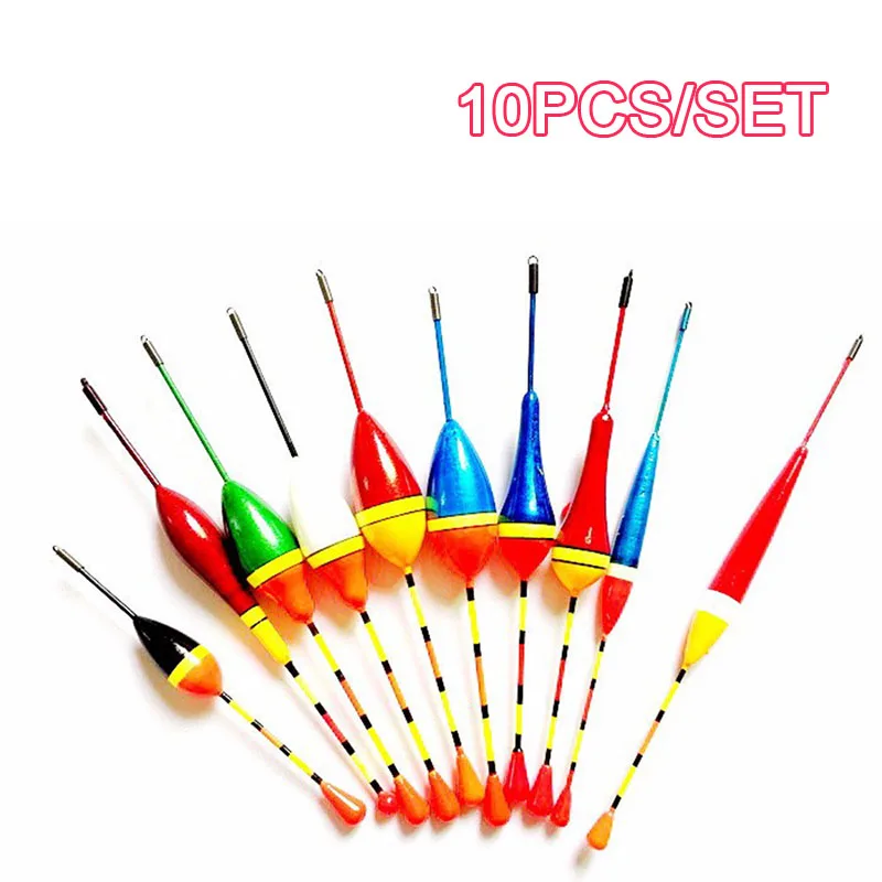 

10Pcs/set Fishing Floats Set Buoy Bobber Fishing Light Stick Floats Fluctuate Mix Size Color Float Buoy Accessories Hot Sale