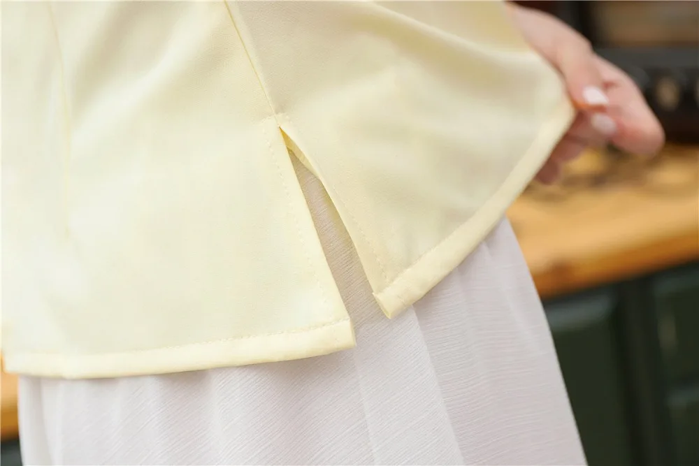 Шанхай история короткий рукав искусственный шелк Cheongsam Топ решетки Традиционный китайский Топ Для женщин блузка