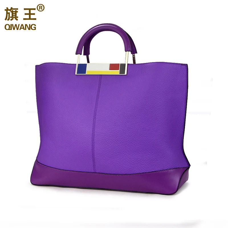 Красочные металлические Большой Tote сумки Фиолетовый европейский бренд Designr из
