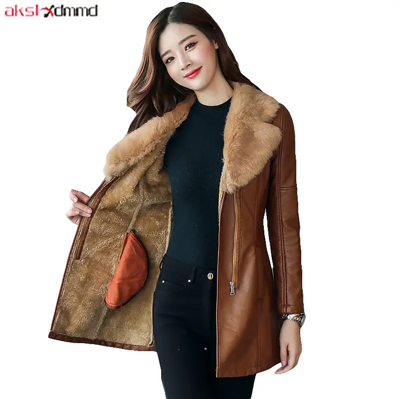2018 Vêtements Hiver Veste En Femmes Nouveau Mince Col wine coffee Extérieur Manteau Élégant Vintage Fourrure Black Chaud De Red Cacaso Ac272 Automne Maman Cuir rZnFxr7Wp