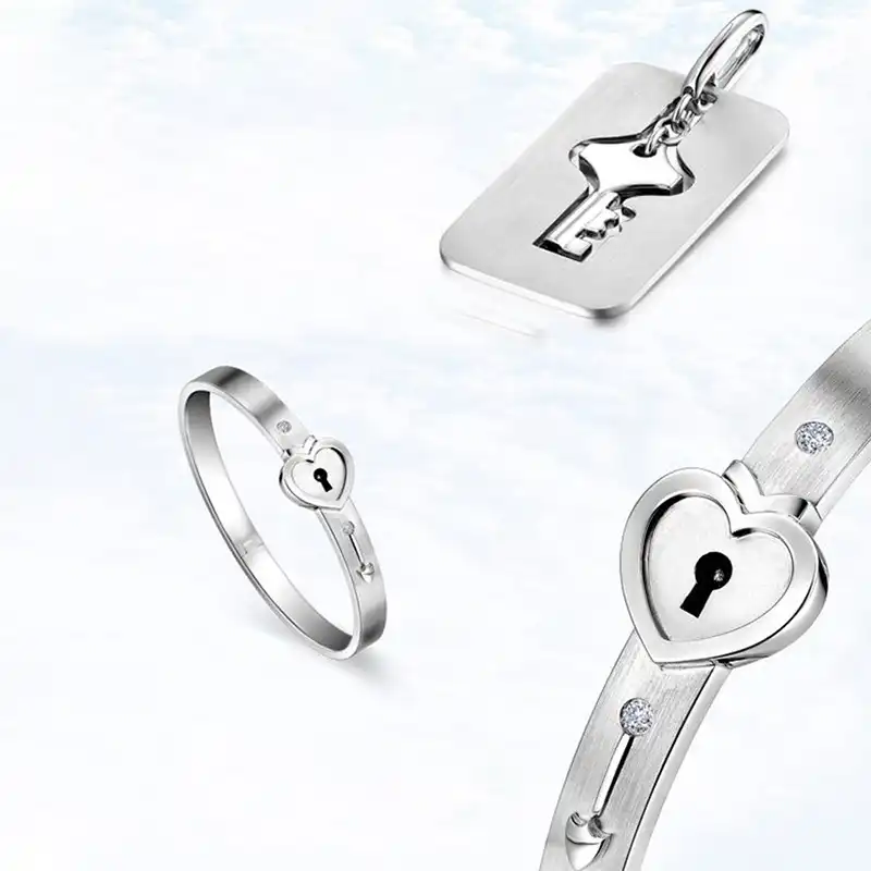 2019 Bangle Sets Heart Love Lock Bracelet With Key 2019 Bangle Sets Heart Love Lock