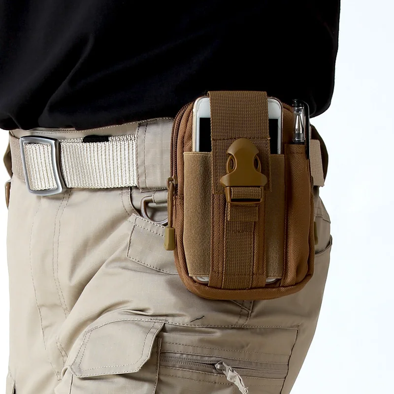 

Molle Tactical Waist Bag Running Climbing Waist Pack Phone Holder Pouch Outdoor 800D Nylon Waterproof Hunting Hiking Camping Bag