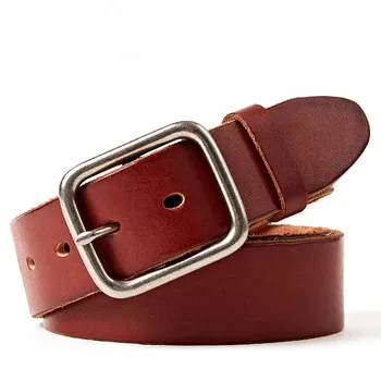 

luxury handmade genuine leather belt men vintage buckle belts for men cow skin jean strap fashion thong