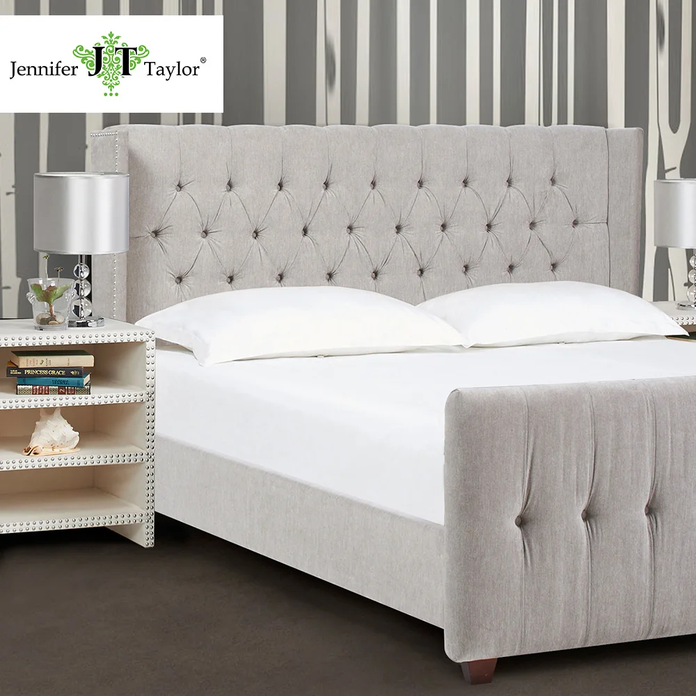 Jennifer Taylor Home, Upholstered Bed, Queen, Velvet/Yarn dye, Hand