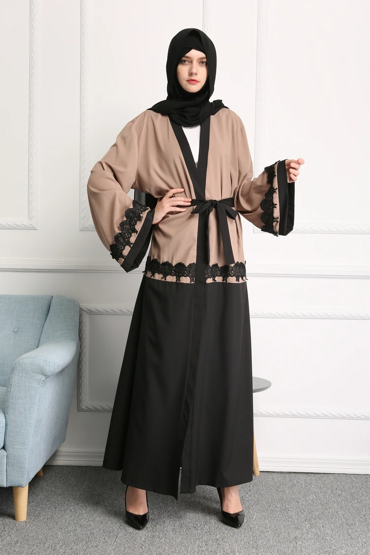 Модная мусульманская абайя кружева длинные платья кардиган с вышивкой кимоно длинные халаты Туника Ближний Восток Рамадан Исламская