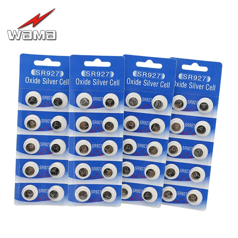 40pcs SR927 1.55V Silver Oxide Batteries Button Batteries 395/399 SR57