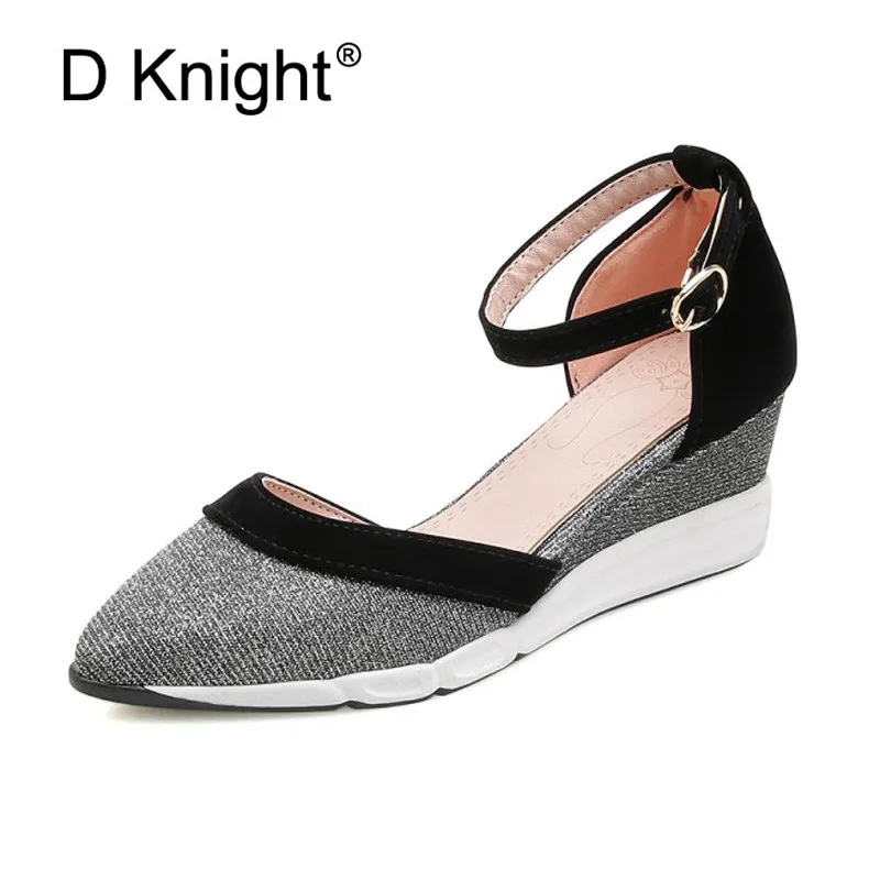 Women Wedges Sandals Mixed Color Block Platform Wedge Heel Ankle Strap Summer Lady High Heels Sandal Closed Toe Pump Shoes Woman (20)