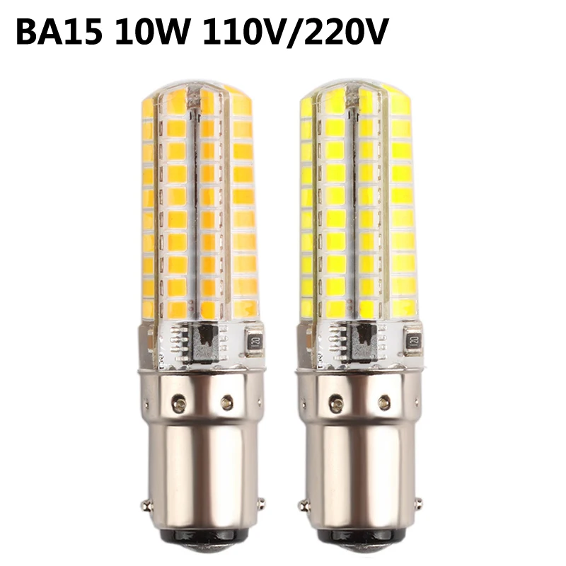 

New BA15 Dimmable 10W 2835SMD LED Crystal Lamps Energy Saving Corn Light Bulbs Light 110V 220V warm white cool white 5pcs/lot