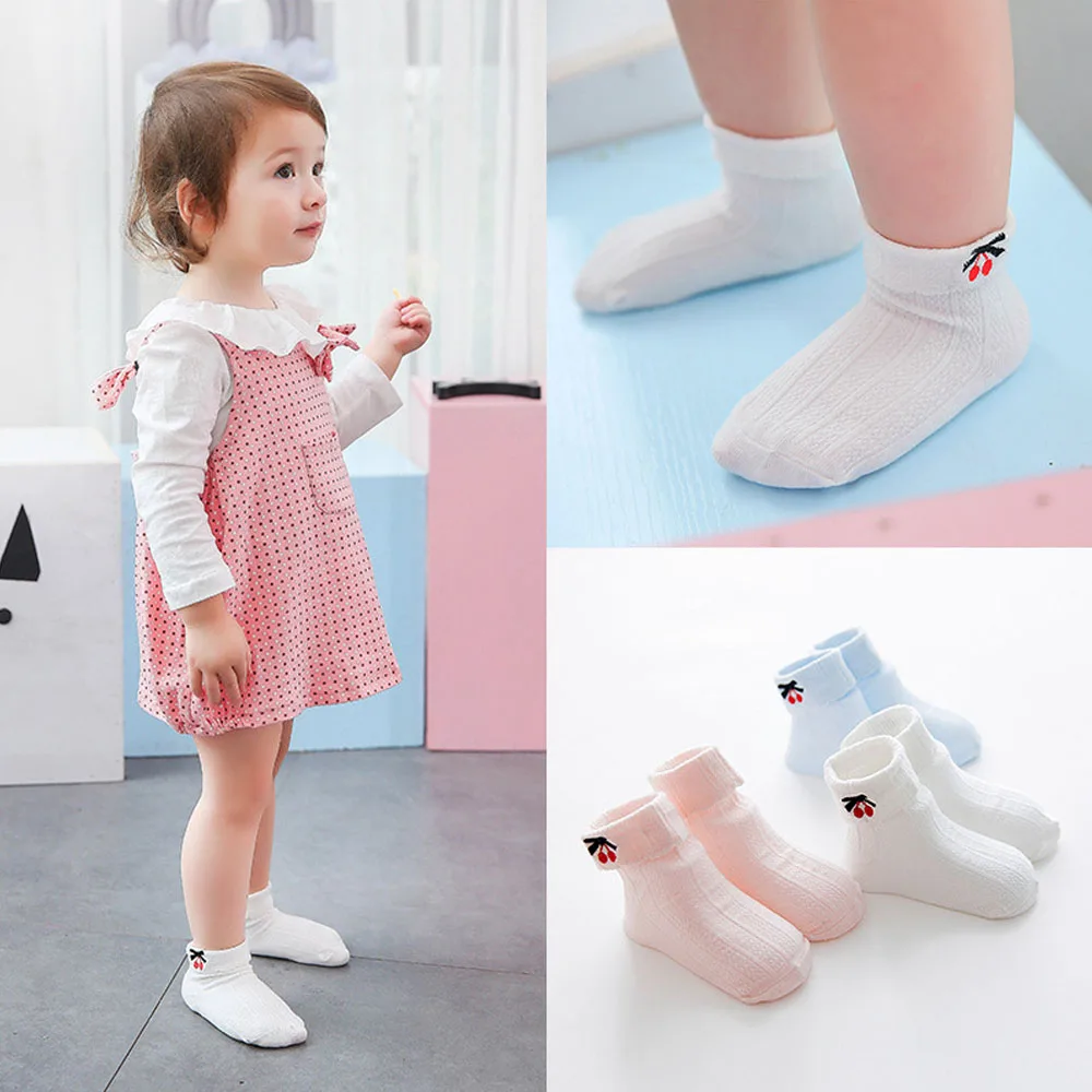 JOHEXI New Pop Boy/Girl Baby Short Socks Fruit Cherry Embroidery Design ...