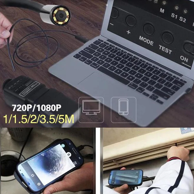 Gizcam эндоскоп 1 м 7 мм водонепроницаемый OTG Android телефон эндоскоп осмотр USB бороскоп трубка с 6 светодиодами змея мини камеры