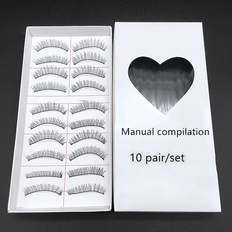 

10 Pairs / box Faux mink individual Manual Eyelash Lashes Nature Make Up Eyelashes For Professionals Soft Mink Eyelash Extension