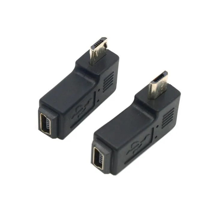 90 градусов влево и вправо под углом Mini USB 5pin женские Micro USB Мужской синхронизации данных адаптер разъем Micro USB к мини-разъем USB