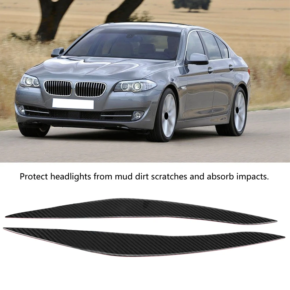 

Pair Carbon Fiber Headlight Eyebrow Eyelid Cover for BMW 5 Series F10 2010-2013