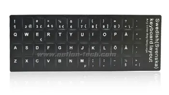 

High Quality! 100pc/lot Swedish keypad label sticker, Eco-environment Plastic Svenska keyboard stickers for Laptop/computer