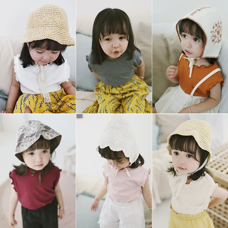 

Girls Summer 2019 New Pure Cotton Elastic Pit Slim Shirts Baby Children Sleeveless Solid Color Leisure Tops