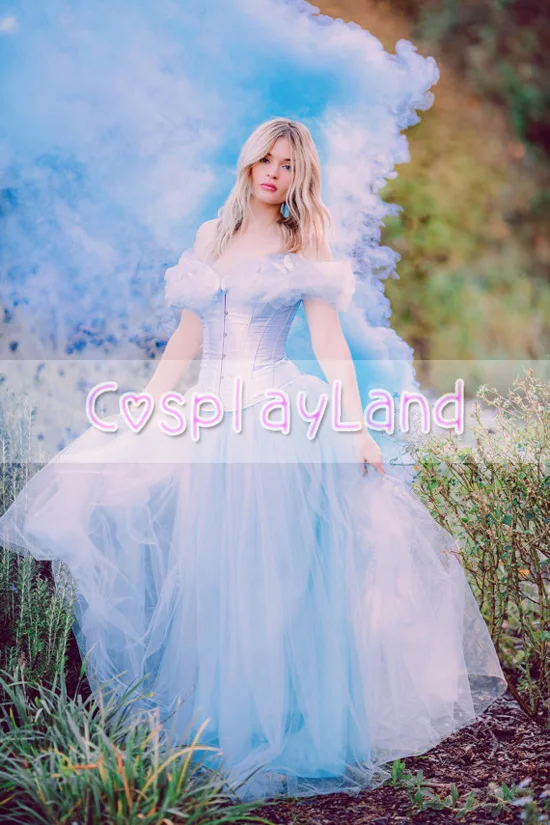 

Cinderella Princess Dress Cosplay Costume Party Ball GownCorset Dress Blue Tulle for Women Custom Made Halloween Costume