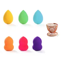 6 упаковок косметических яиц макияж Губка puff дать сушки стойку замачивания воды становится больше влажной и сухой мягкой и гибкой