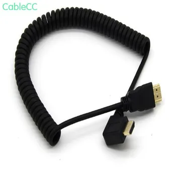 

HDMI male to male spring line 90 degree elbow computer TV projector digital camera mobile phone HD video cable