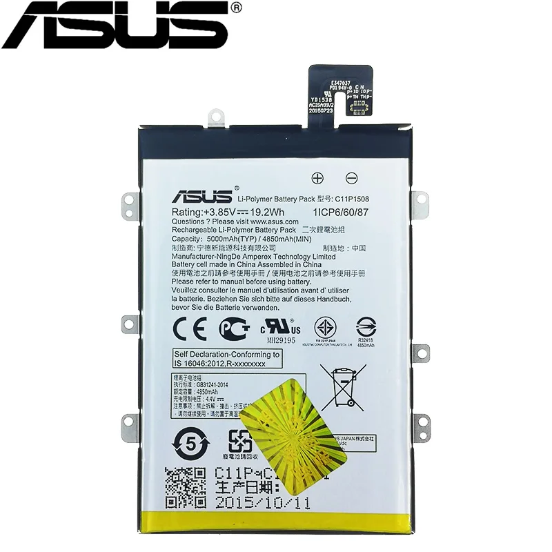 Kopen ASUS 100% Originele 5000mAh C11P1508 Batterij Voor ASUS Zonfone Max ZC550KL Z010AD Z010D Z010DA Telefoon Met Frame + Tracking nummer