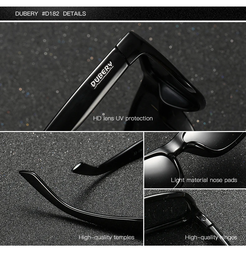 DUBERY спортивные солнцезащитные очки поляризованные для Для мужчин солнцезащитные очки оттенки мужской моды Винтаж квадратный вождения
